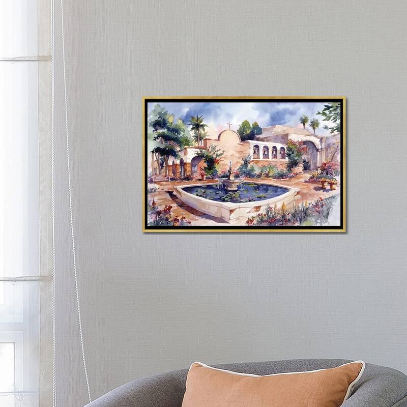 iCanvas "Mission San Juan Capistrano" by Bill Drysdale Framed Canvas Print