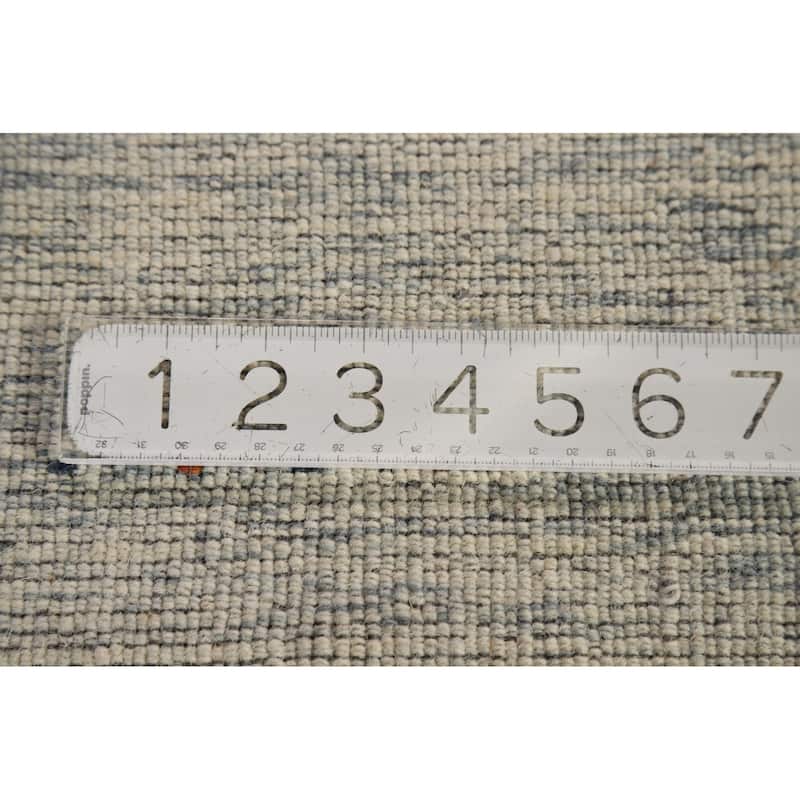 Beige Tribal Gabbeh Oriental Rug Hand-Knotted Wool Carpet - 4'0" x 5'9"