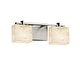 preview thumbnail 1 of 0, Justice Design Alabaster Rocks Era 2-light Brushed Nickel Bath Light, Off-white Rectangle Shade Brushed Nickel