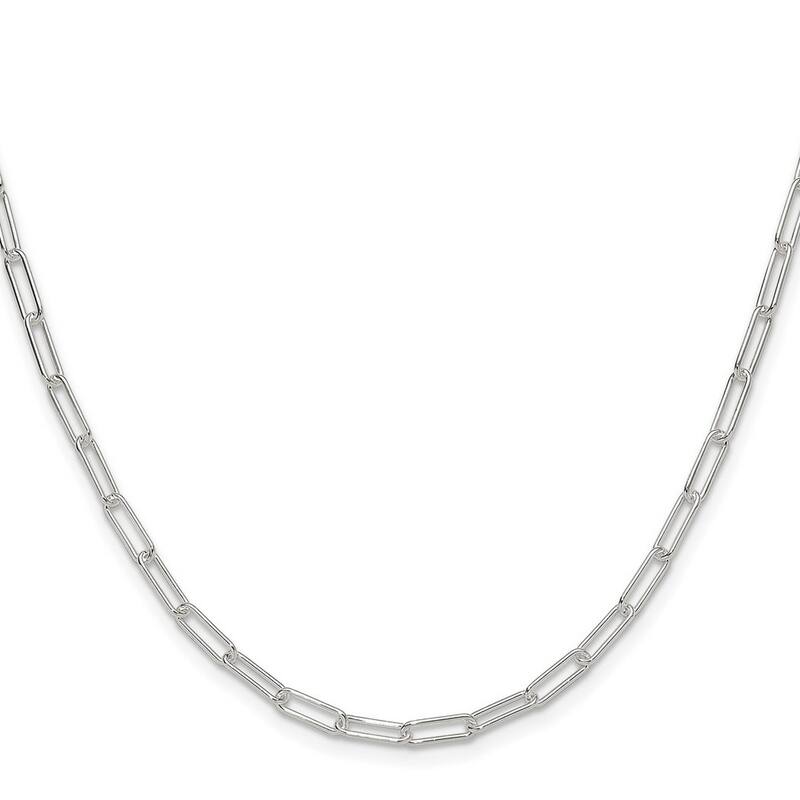Curata 925 Sterling Silver Polished 3mm Paperclip Chain Necklace Options: 16 18 20 22 24