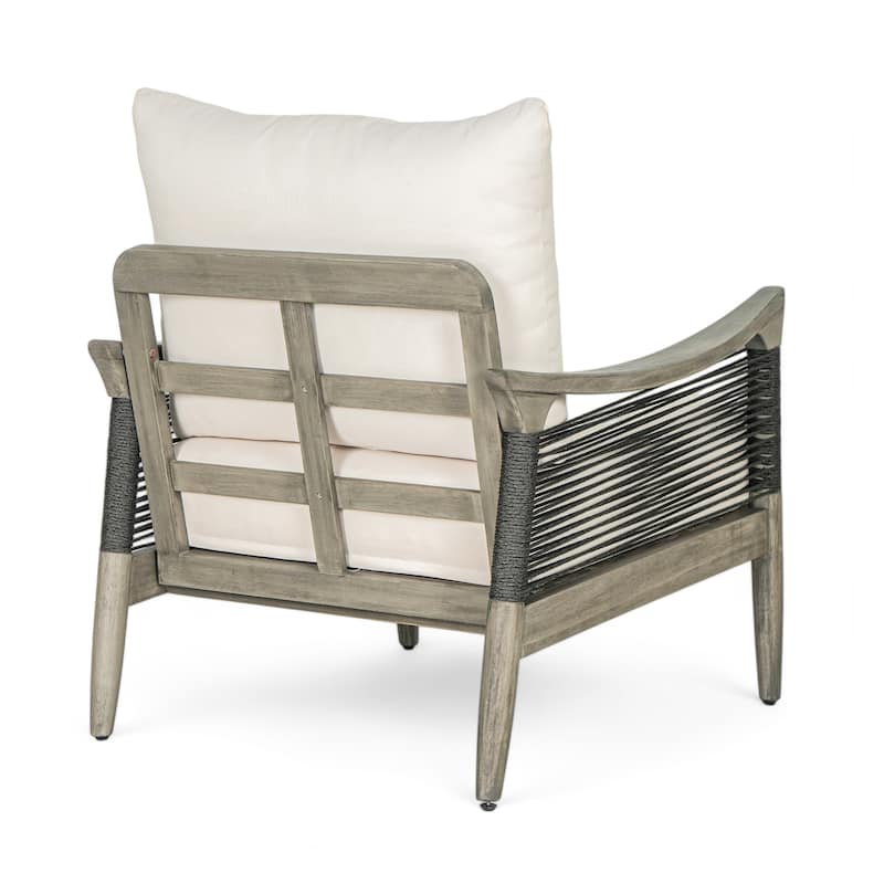 Christopher Knight Home - Riviera Acacia Wood Patio Club Chair with Woven Rope Accents