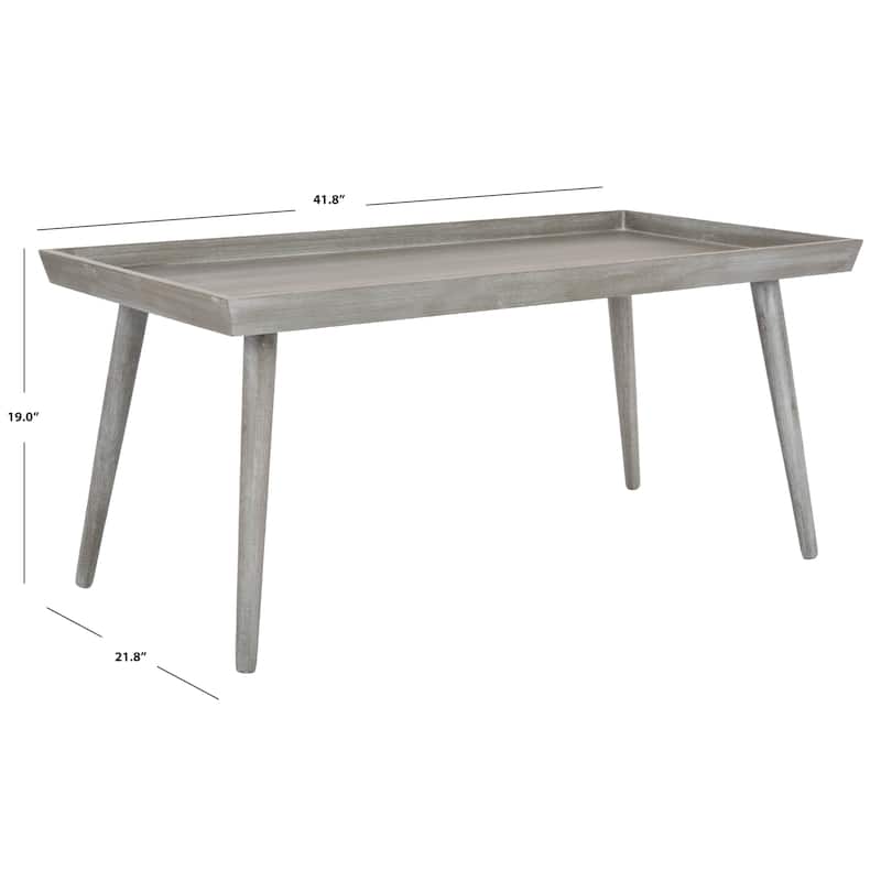 SAFAVIEH Parlee Antique White Coffee Table with Tray - 41.8" x 21.8" x 19" - 42"W x 22"D x 19"H