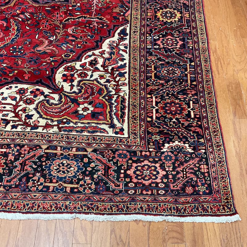 HERAT ORIENTAL Handmade 1960's Antique Heriz Wool Rug - 9'10" x 12'6"
