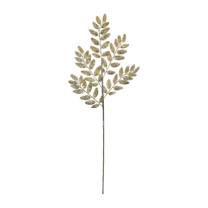 Glittered Leaf Artificial Christmas Sprays - 26.5" - Green - Set of 6