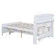 preview thumbnail 5 of 8, Full Size Platform Bed with Storage LED Headboard, Twin Size Trundle and 3 Drawers, White