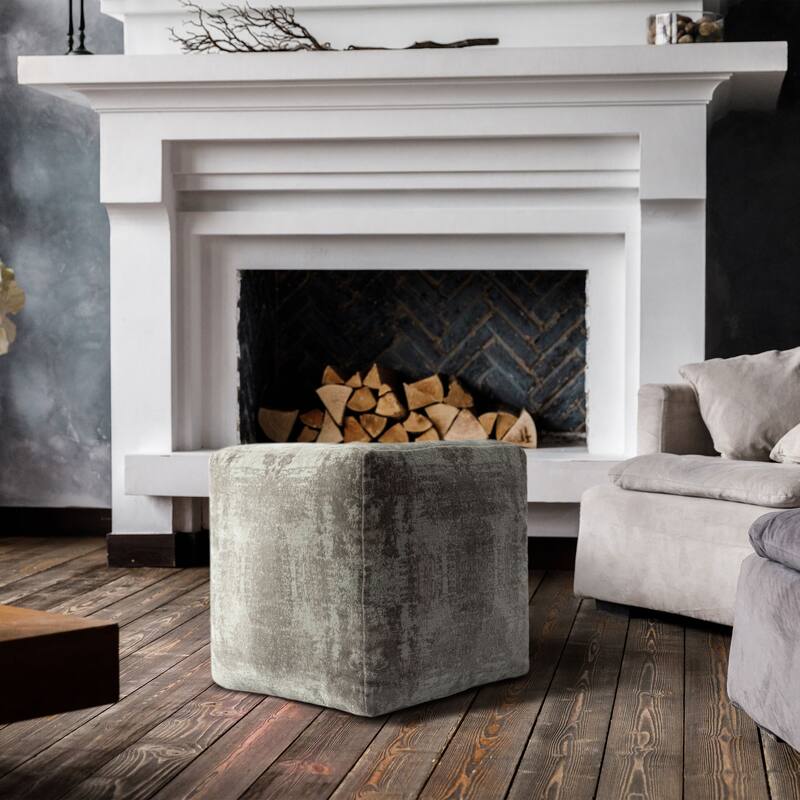 Sevita Modern Abstract Polyester Blend Pouf