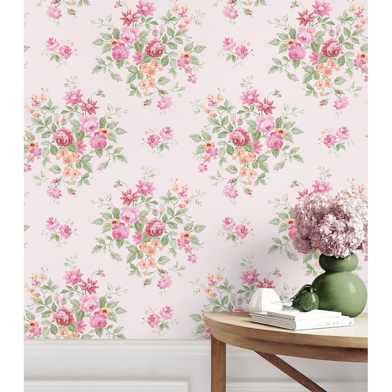 NextWall Floral Bunches Peel and Stick Wallpaper