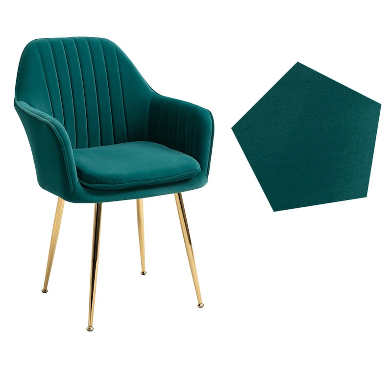 AVAWING Upholstered Velvet Dining Chairs Accent Arm Chairs Set of 4