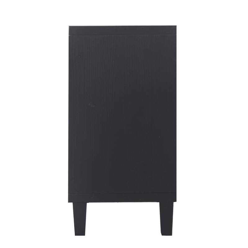 60-in Modern Matte Black 4 Door Wooden Sideboard Buffet Server Accent Storage Cabinet