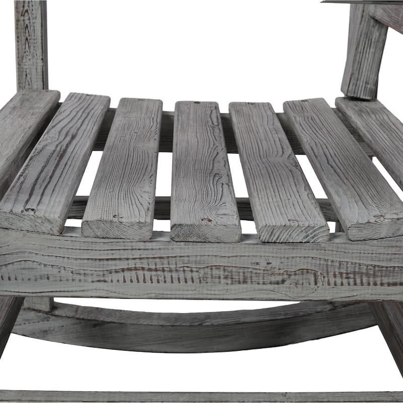 Wooden Oversized Porch Rocker Chair with Tall Backrest, High Back Smooth Rocking Chairs for Outdoor & Indoor