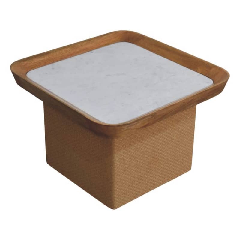 Artisan Furniture Solid Wood Marble Top Chatai Coffee Table , Brown