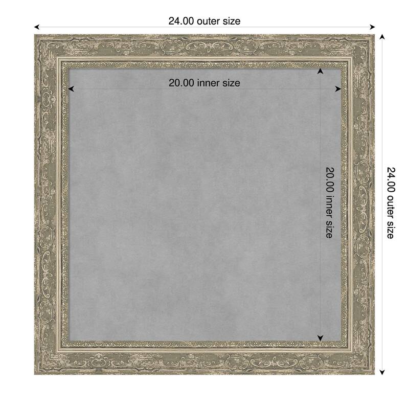 Amanti Art Filigree Gloss Black Framed - 24 x 24 in - Filigree Silver