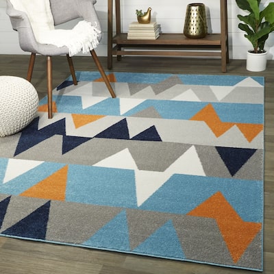 Modern Multicolor Geometric Contemporary Area Rug
