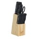 preview thumbnail 1 of 3, Gibson Home Westover 13 Piece Stainless Steel Cutlery Set in Black with Wood Storage Block