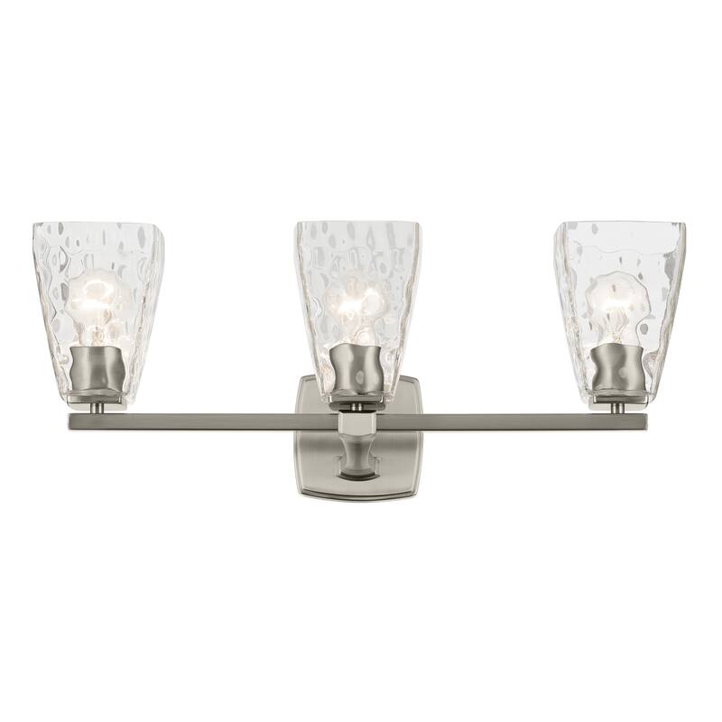 Kichler Lighting Marant 23.75" 3-Light Vanity Light with Clear Water Glass in Brushed Nickel