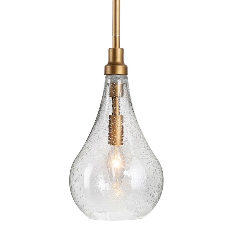 Silver Orchid Duggan Hanging Light Golden Pendant Lighting with Glass Shade - W5.9"xH11.8"