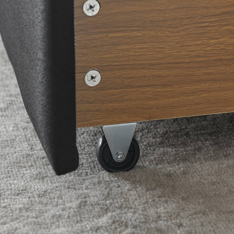 Roomfitters Twin/Full/Queen Upholstered Daybed with Tufted Backrest, Nailhead Trim and Underbed Storage Trundle