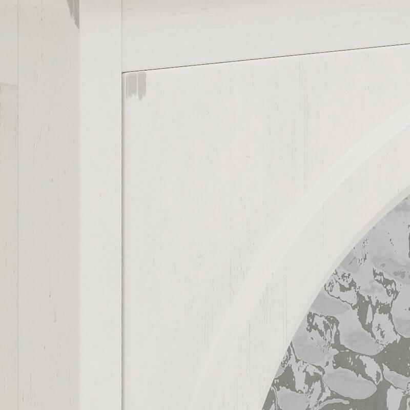 31" Farmhouse Bathroom Vanity with Ceramic Sink, Vintage Rustic Bathroom Cabinet with Bronze Pulls and 2 Soft-Closing Doors