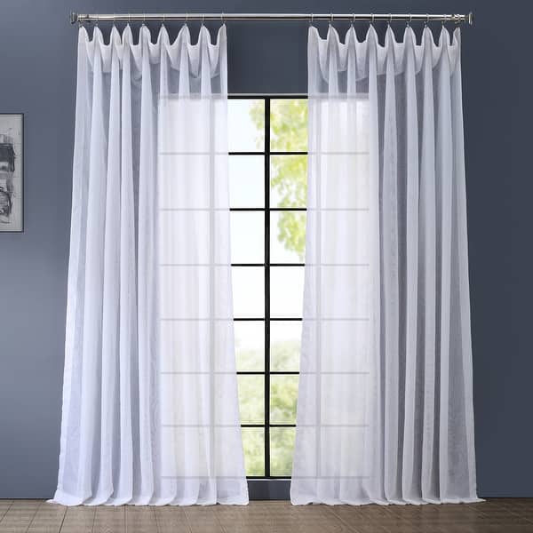 slide 2 of 7, Exclusive Fabrics Double Layer Sheer White Single Curtain Panel (1 Panel) 100 x 108 - White