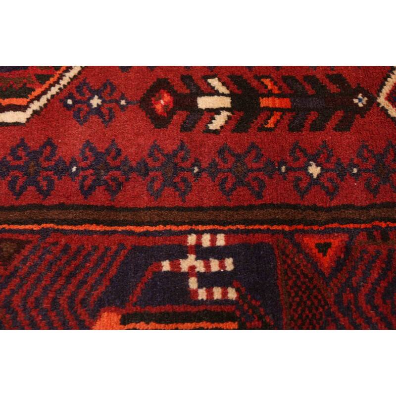 ECARPETGALLERY Hand-knotted Andelz Dark Red Wool Rug - 3'2 x 5'5