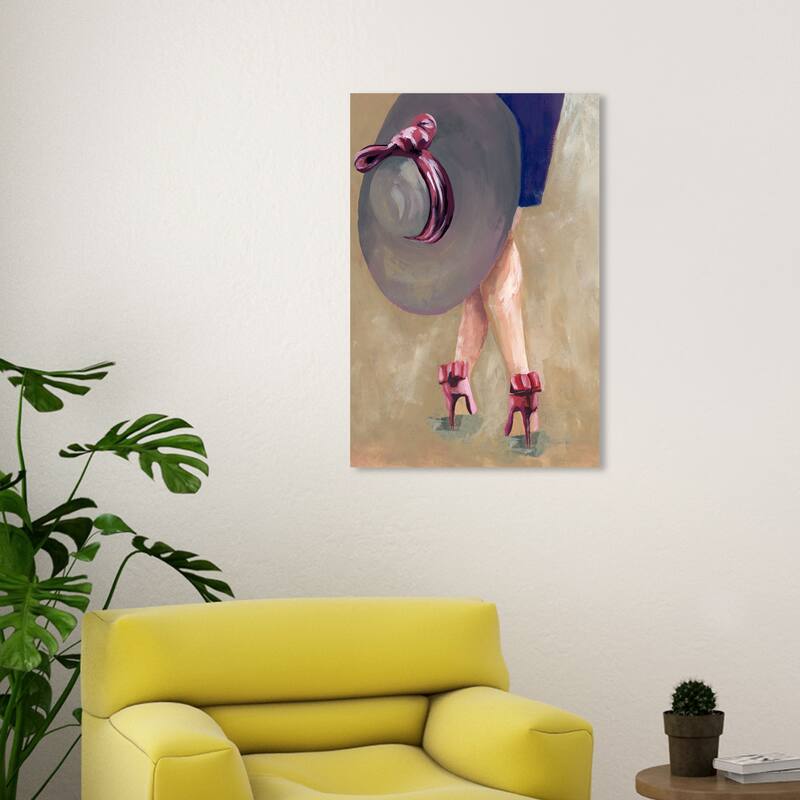 Wynwood Studio Canvas Fashion and Glam On My Way Gray and Light Gray Glam Wall Art Canvas Print - 30 x 20