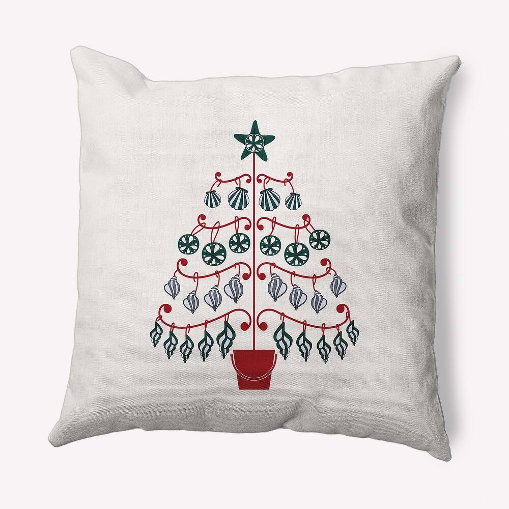 Beach Tree Christmas Soft Spun Polyester Decorative Throw Pillow