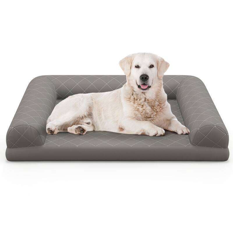 Costway Orthopedic Dog Bed Medium Small Dogs with 3-Side Bolster - See Details