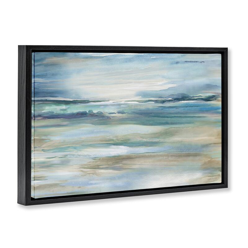 Stupell Gradient Ocean Waves Framed Floater Canvas Wall Art Design By Carol Robinson