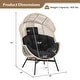 preview thumbnail 10 of 16, Gymax Wicker Stationary Egg Chair Lounge Basket Sofa Chair w/