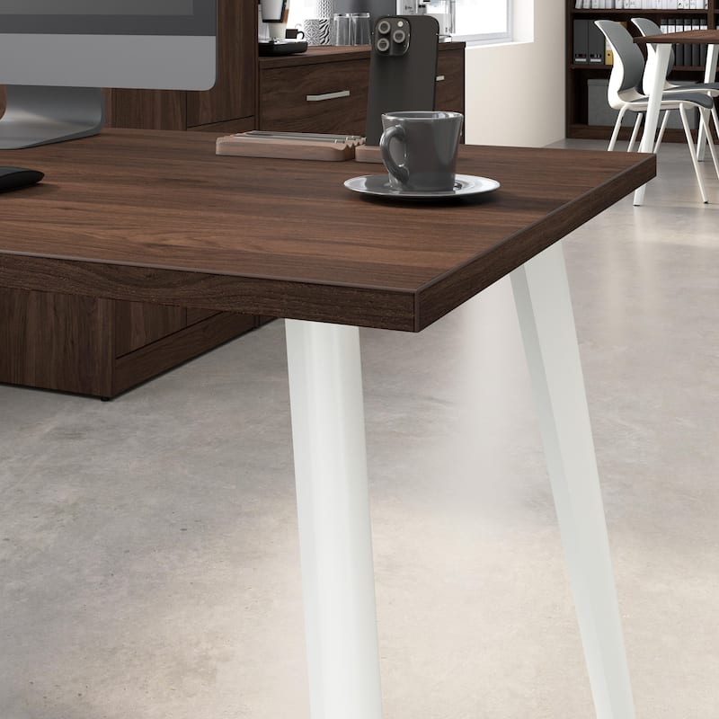 Bush Business Furniture Vista 60W L Shaped Desk with Storage Cabinet