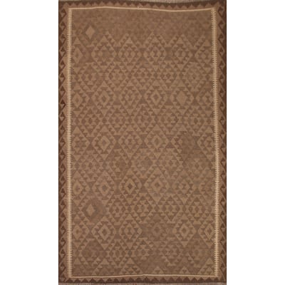 Hand-woven Geometric Kilim Area Rug Oriental Wool Carpet - 6'6"x 9'8"