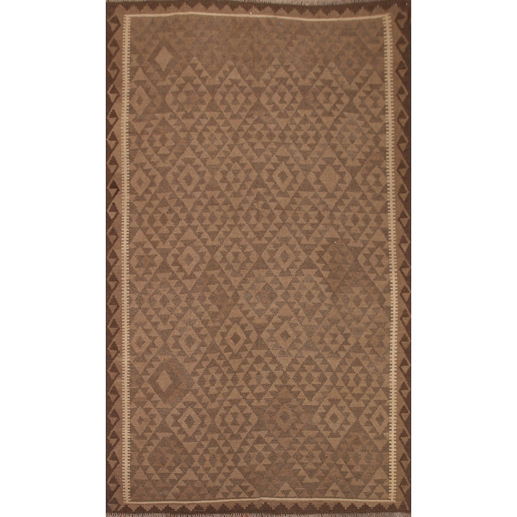 Hand-woven Geometric Kilim Area Rug Oriental Wool Carpet - 6'6"x 9'8"