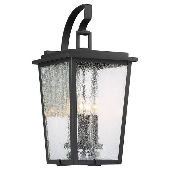 slide 2 of 6, The Great Outdoors Cantebury 4 Light 23" Tall Outdoor Wall Sconce Black / Gold