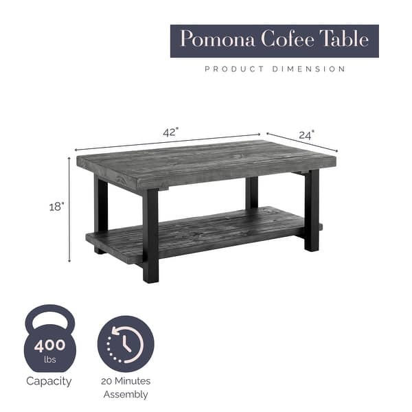 dimension image slide 0 of 2, Pomona 2-Tier 42-Inch Rectangular Coffee Table