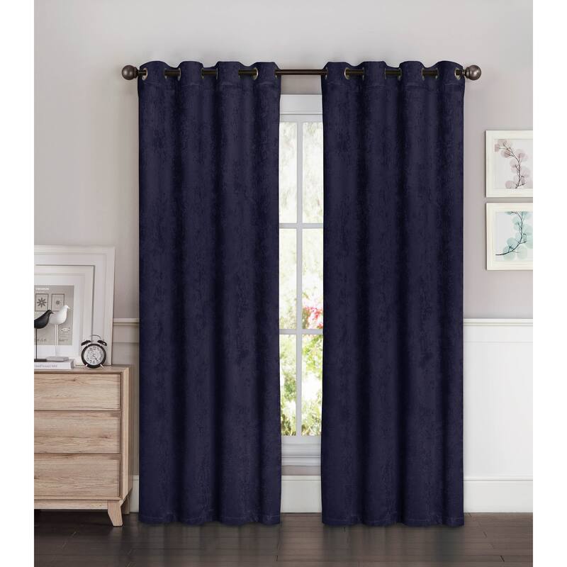 Bella Luna Faux Suede Room Darkening Extra Wide 96-inch Grommet Curtain Panel Pair - 108 x 96 in. - 108 x 96 in.