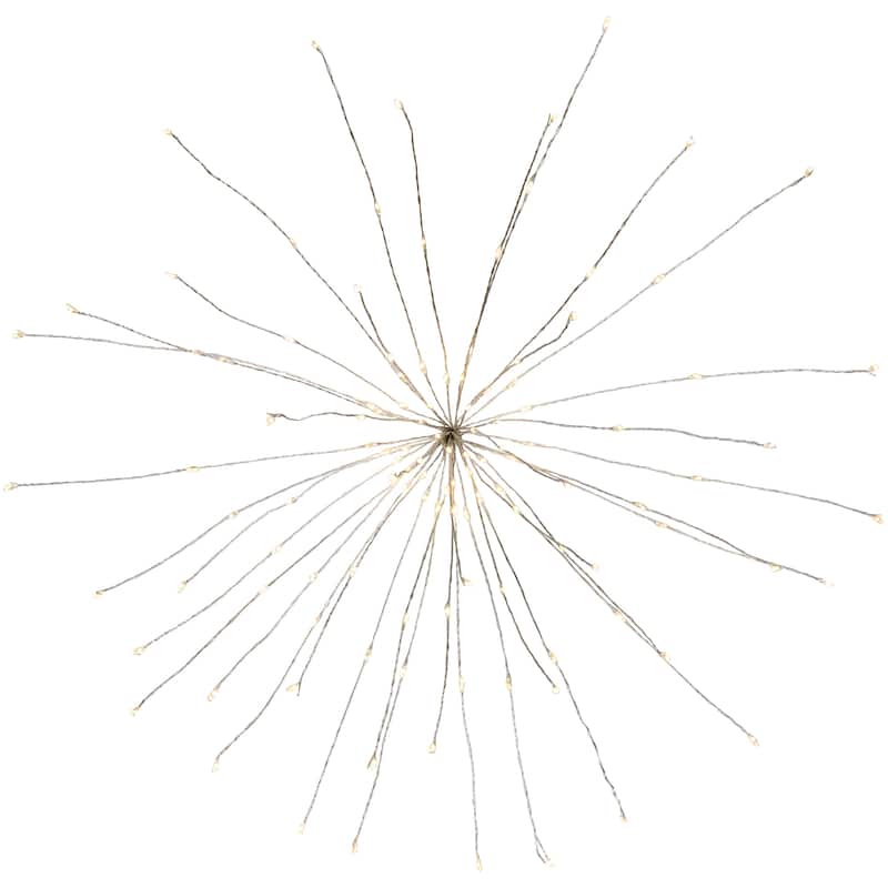 20" LED Firework Green Branch Christmas Decoration White Red Lights