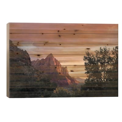 The Watchman, Zion National Park, Utah Print On Wood by Tim Fitzharris - Multi-Color