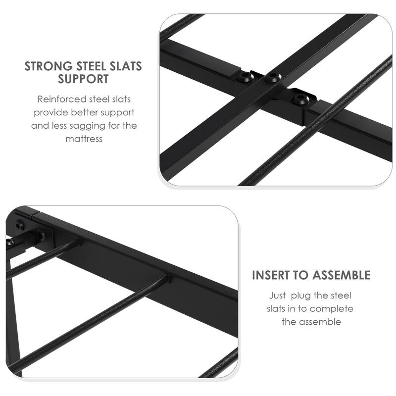 Bed Frame with Velvet Headboard