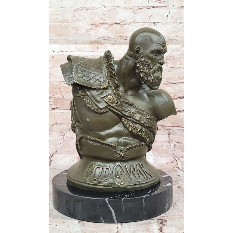 Bronze Kratos God Of War Bust - Gaming Sculpture Decor Original Art