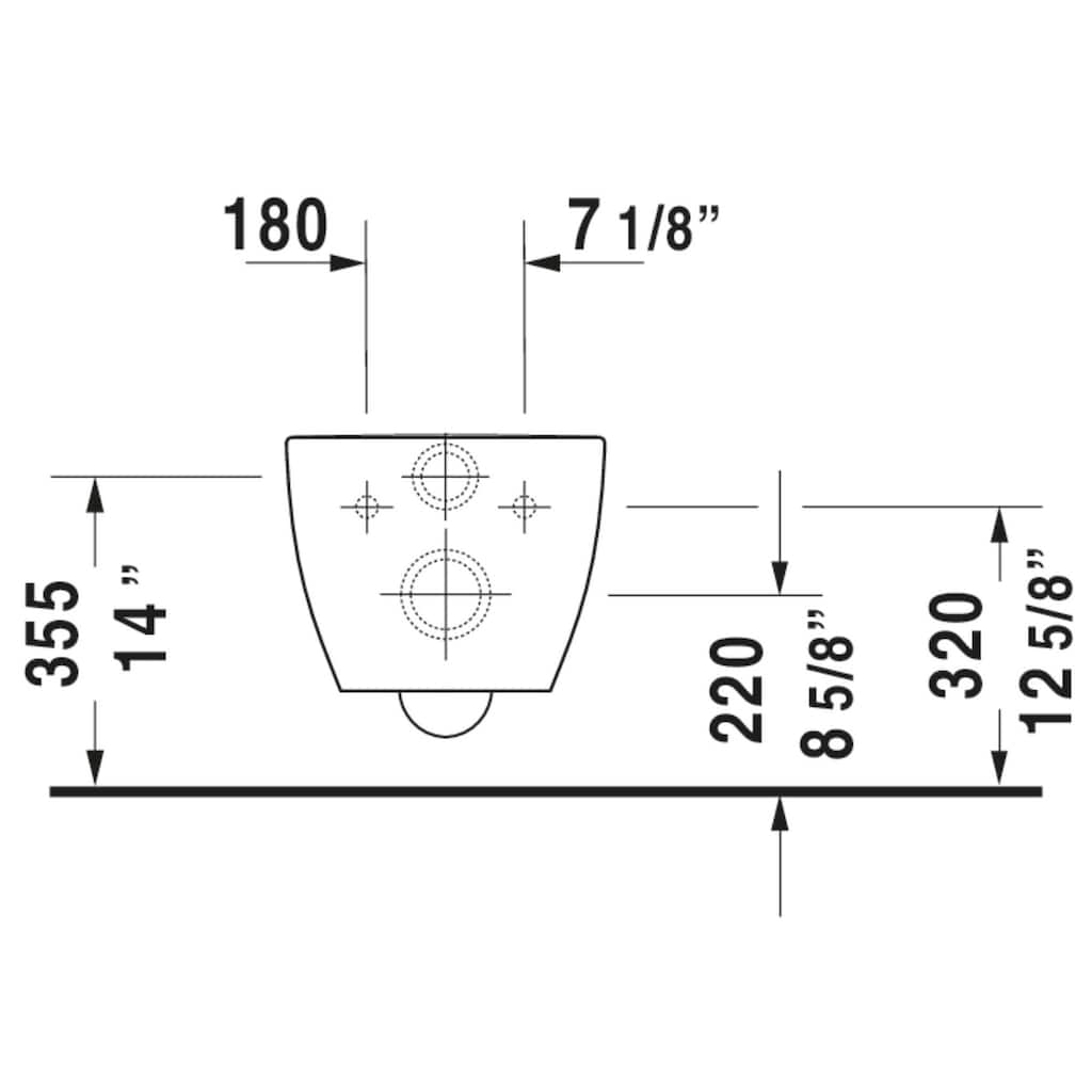 Duravit Happy D.2 0.8/1.6 GPF Dual Flush Wall Mounted One Piece