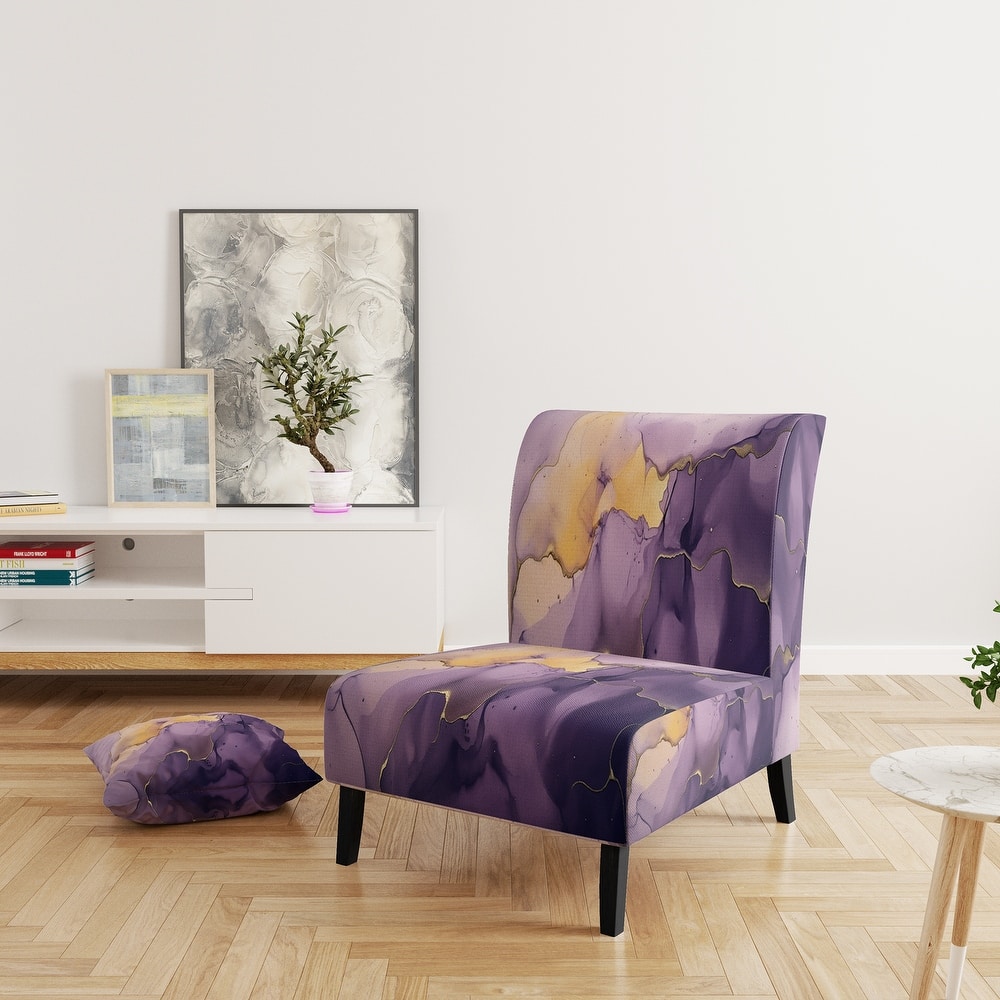 Designart "Segment Layers of Marbled Rock" Upholstered Fractals Accent Chair and Arm Chair