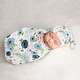 preview thumbnail 1 of 4, Watercolor Floral Collection Girl Baby Cocoon and Beanie Hat Sleep Sack - 2pc Set - Navy Blue Pink Boho Shabby Chic Rose Flower