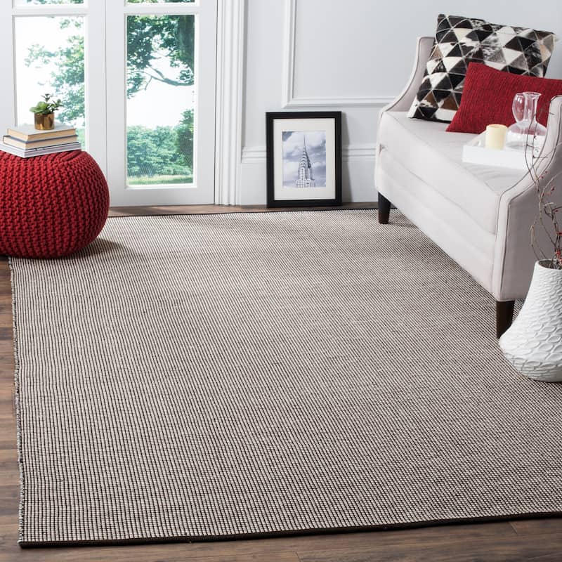 SAFAVIEH Handmade Flatweave Montauk Mariko Casual Cotton Rug - 6' x 9' - Ivory/Black - Rectangle
