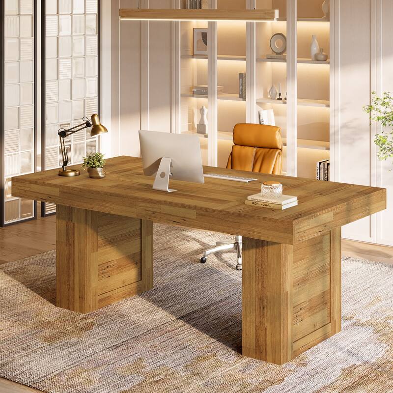 Large Executive Desk, Computer Desk, Home Office Writing Table, Conference Table Business Workstation for Working, Meeting