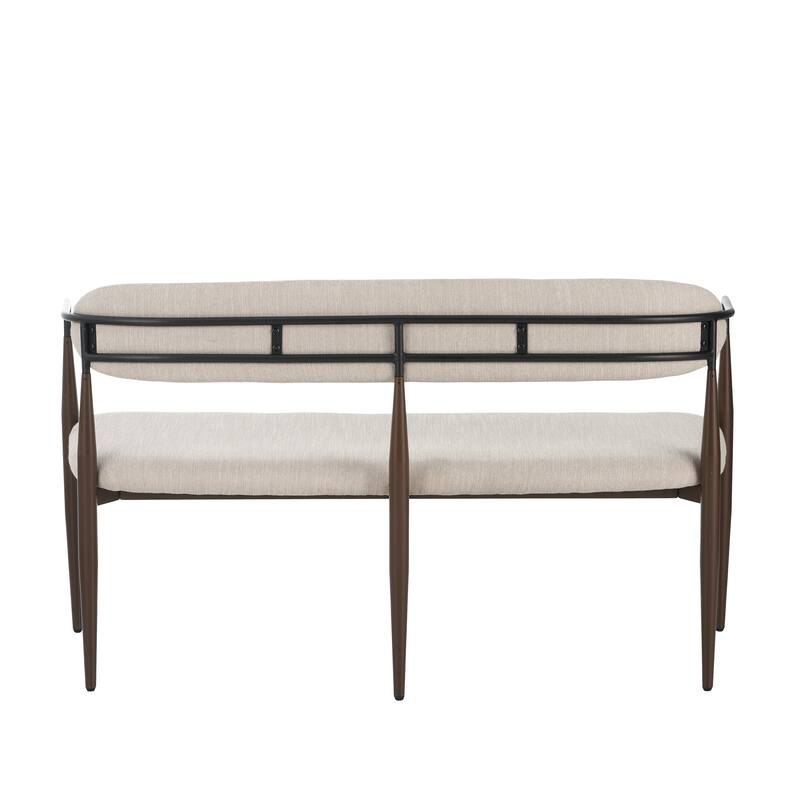 Christopher Knight Home - Elias Modern Metal Loveseat Settee with Elegant Upholstered Seating