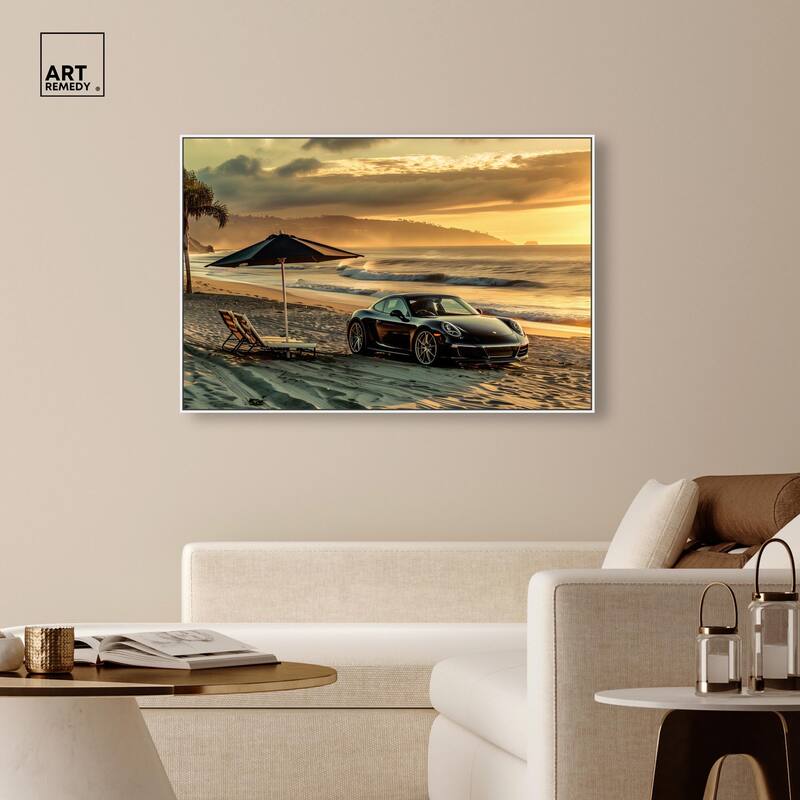 Lovely Sunset Beach Drive Canvas by Art Remedy
