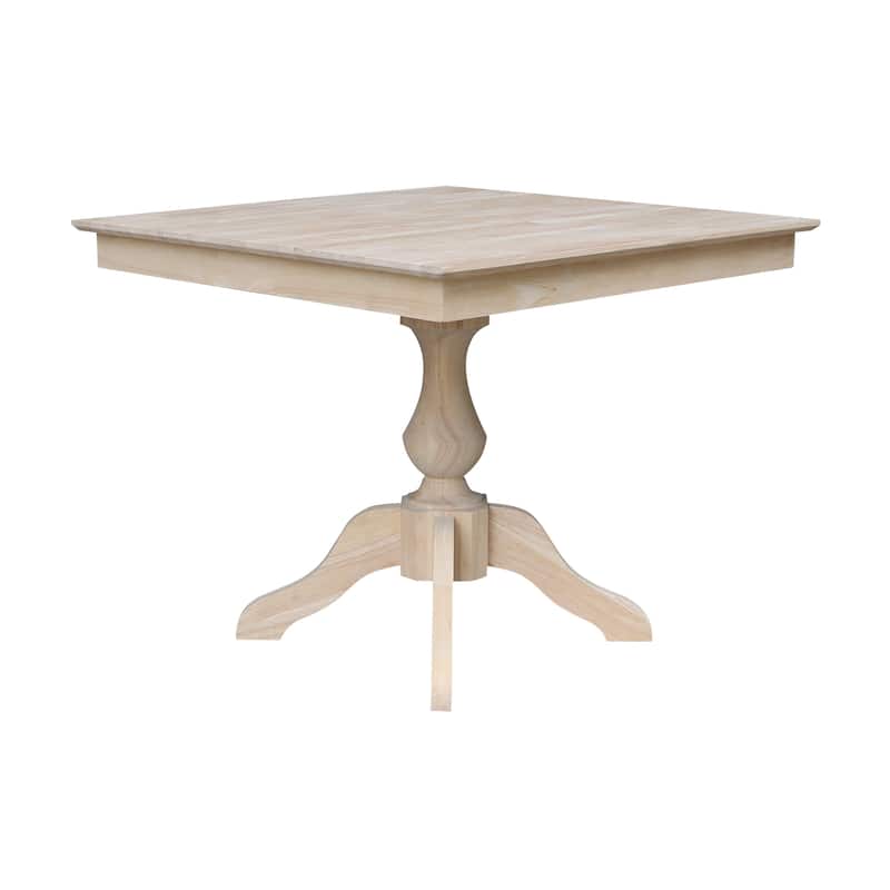 36" x 36" Square Top Pedestal Table - Unfinished
