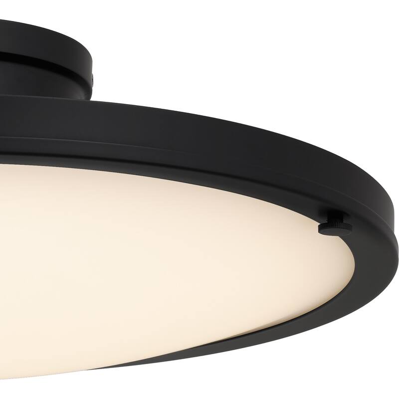 Donne Integrated LED Matte Black Semi-Flush Mount with CCT Switch