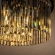 preview thumbnail 5 of 4, 9-Lights Modern 20" Matte Black 2-Tier Round Fringe Crystal Flush Mount