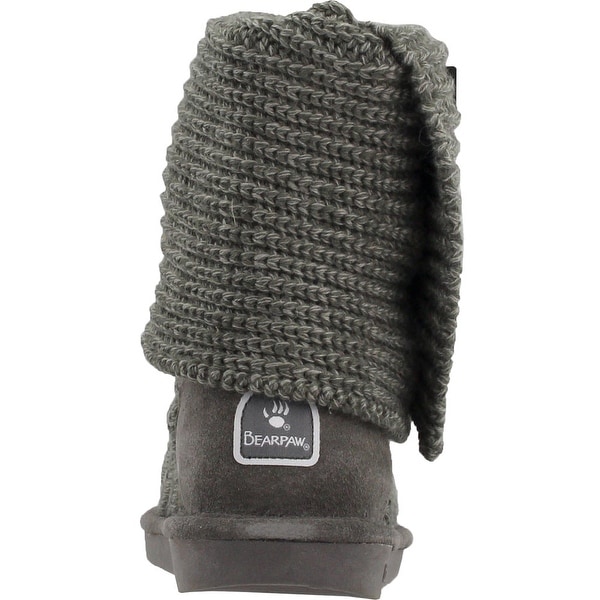 bearpaw gray knit boots